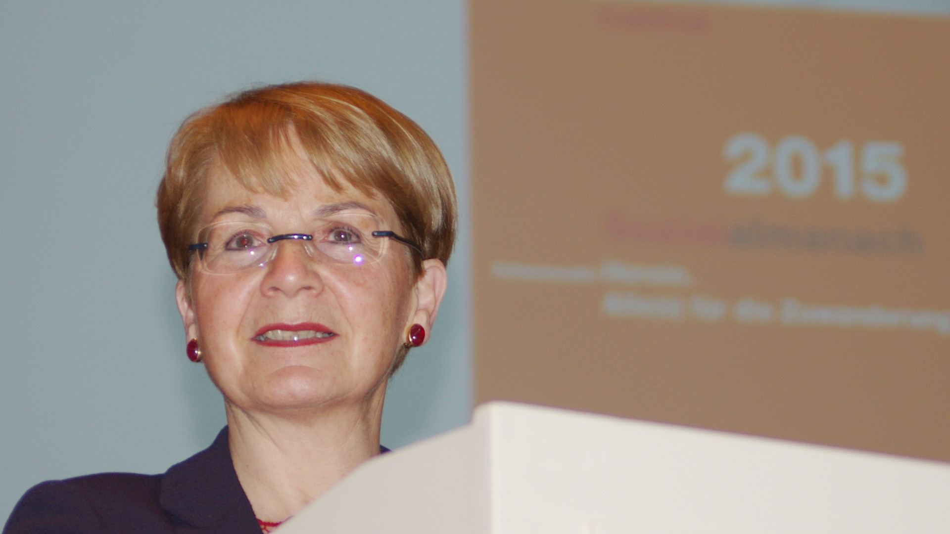 Mariangela Wallimann-Bornatico, Präsidentin von Caritas Schweiz, am Caritas Forum 2015 in Bern