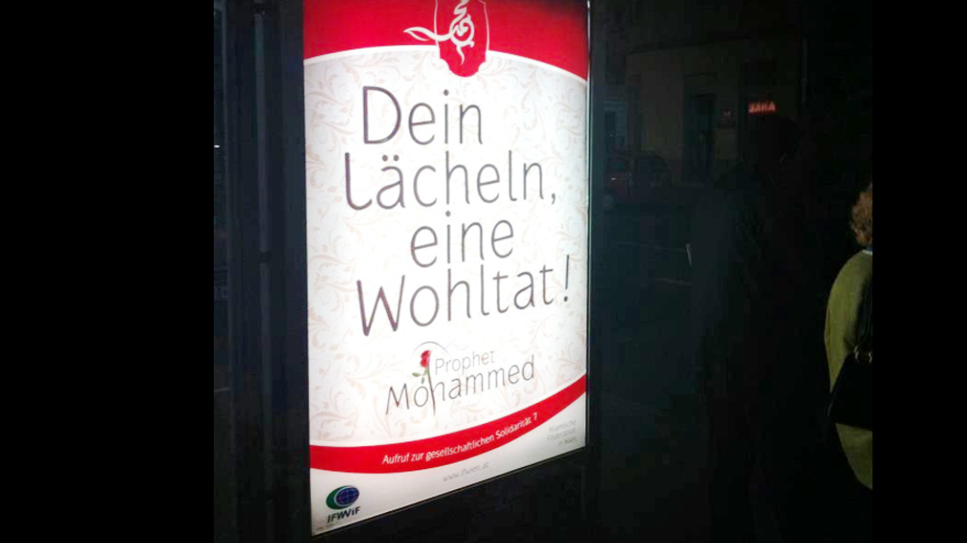 Mohammed-Werbeplakat in Wien