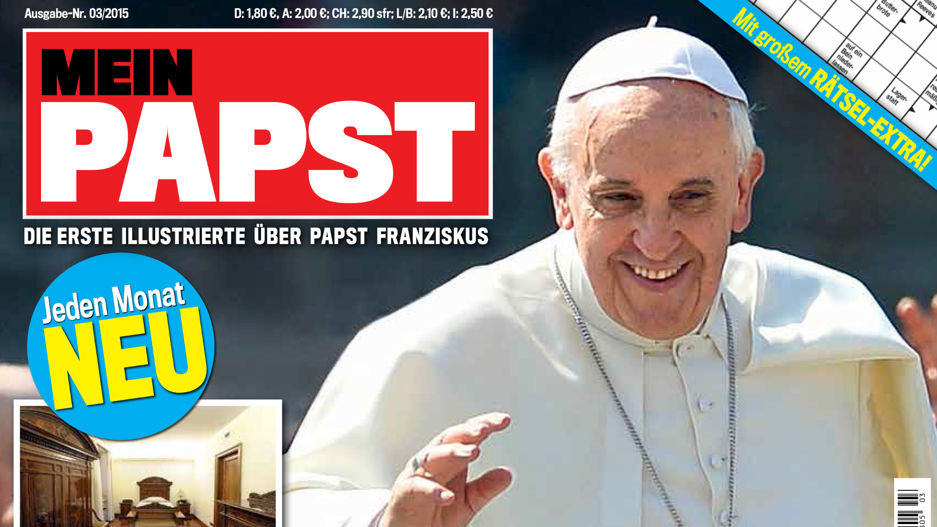 Am 18. März 2015 erscheint die erste Ausgabe der Illustrierten «Mein Papst»