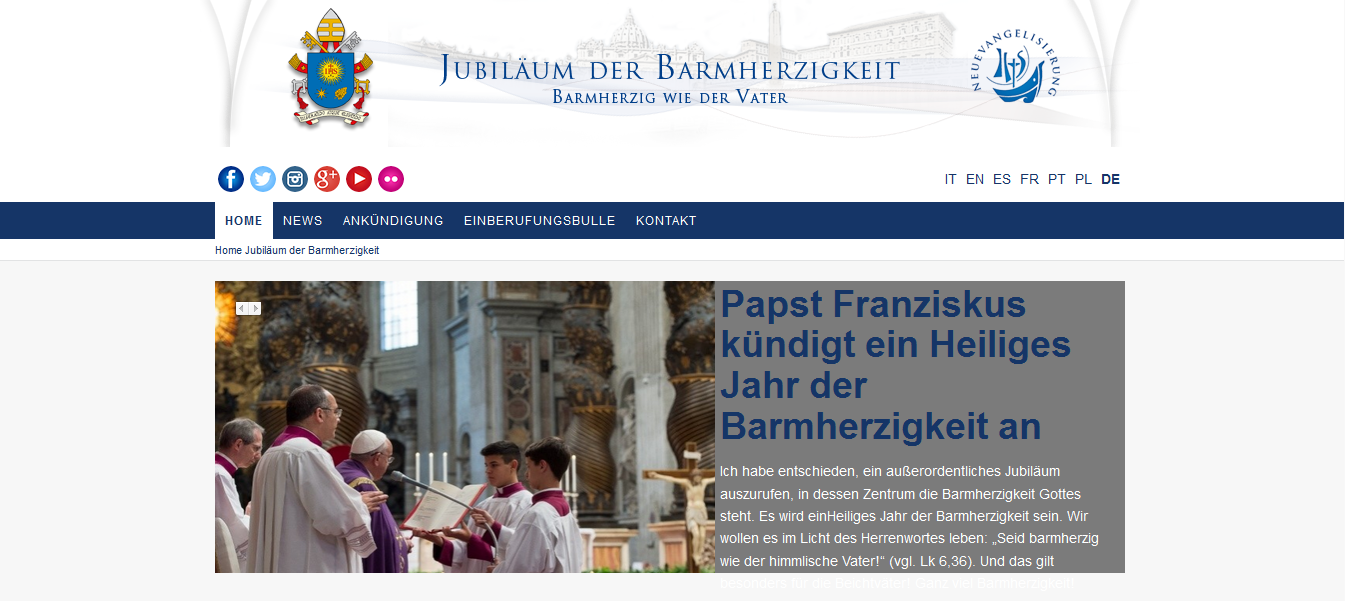 Deutschsprachige
Homepage zum «Heiligen Jahr»
