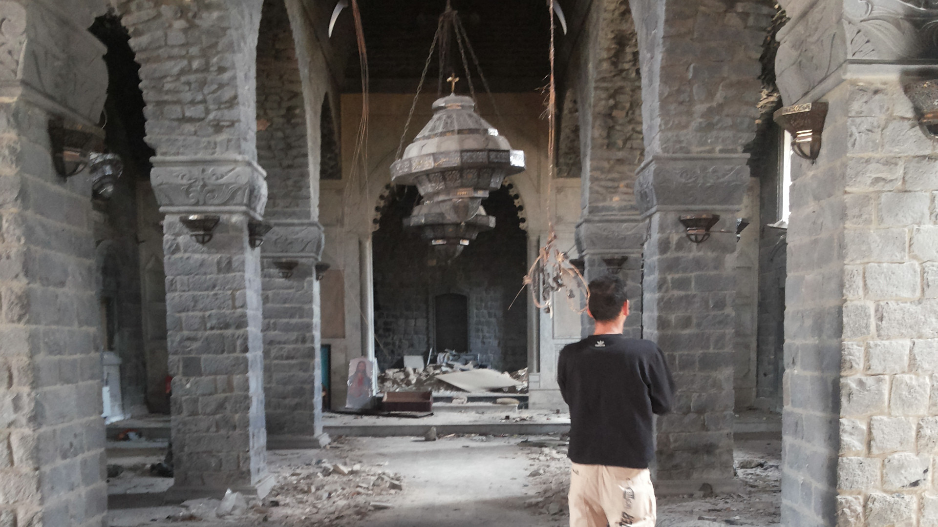 Zerstörte Kirche in Syrien