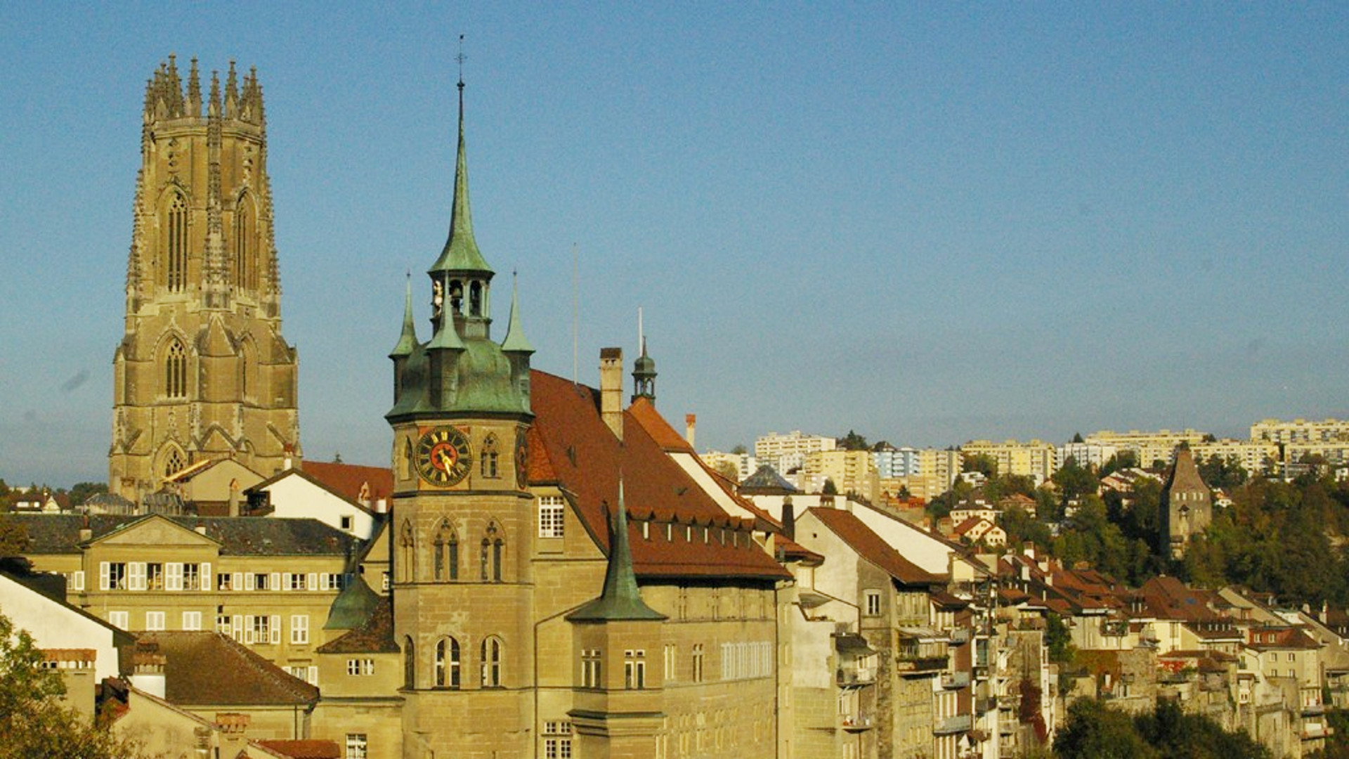 Kathedrale und Rathaus in Freiburg