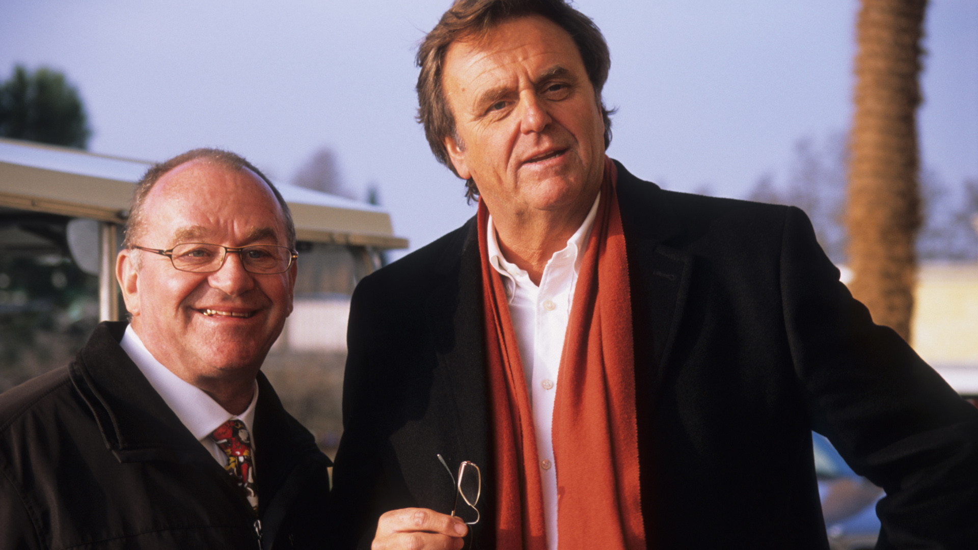 Park-Chef Roland Mack (rechts) mit Pfarrer Ernst Heller im Europa-Park, im Jahr 2015.
