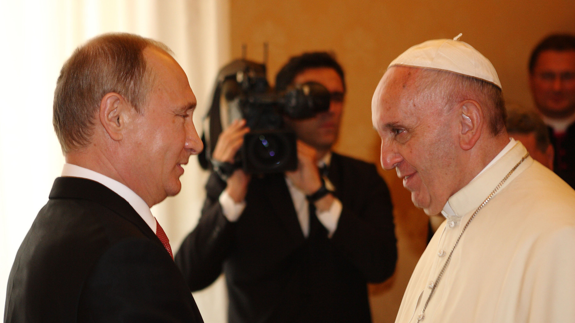Der russische Präsident Wladimir Putin bei Papst Franziskus, 10. Juni 2015.