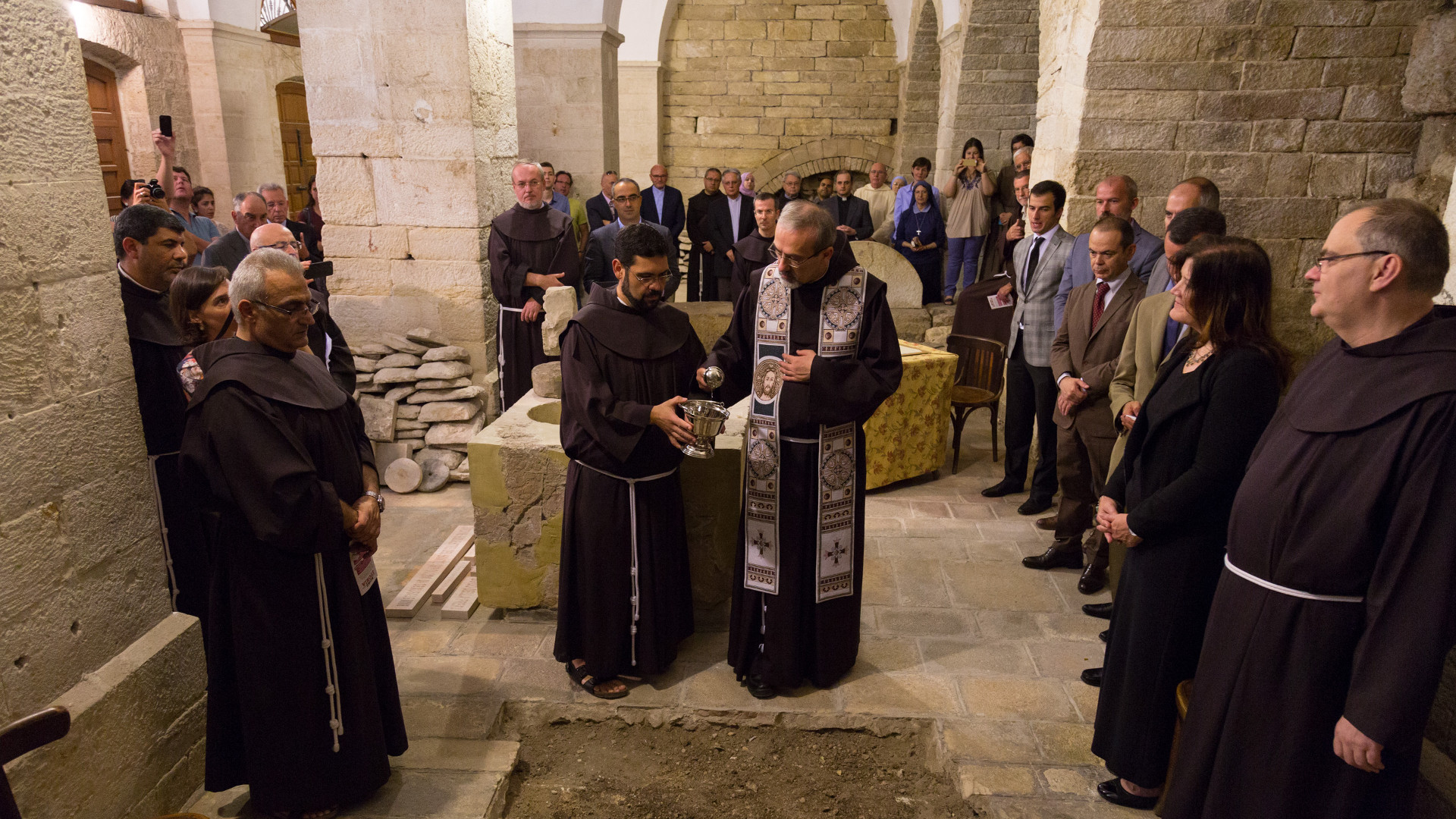 Grundsteinlegung des "Terra Sancta Museum" in Jerusalem Juni 2015