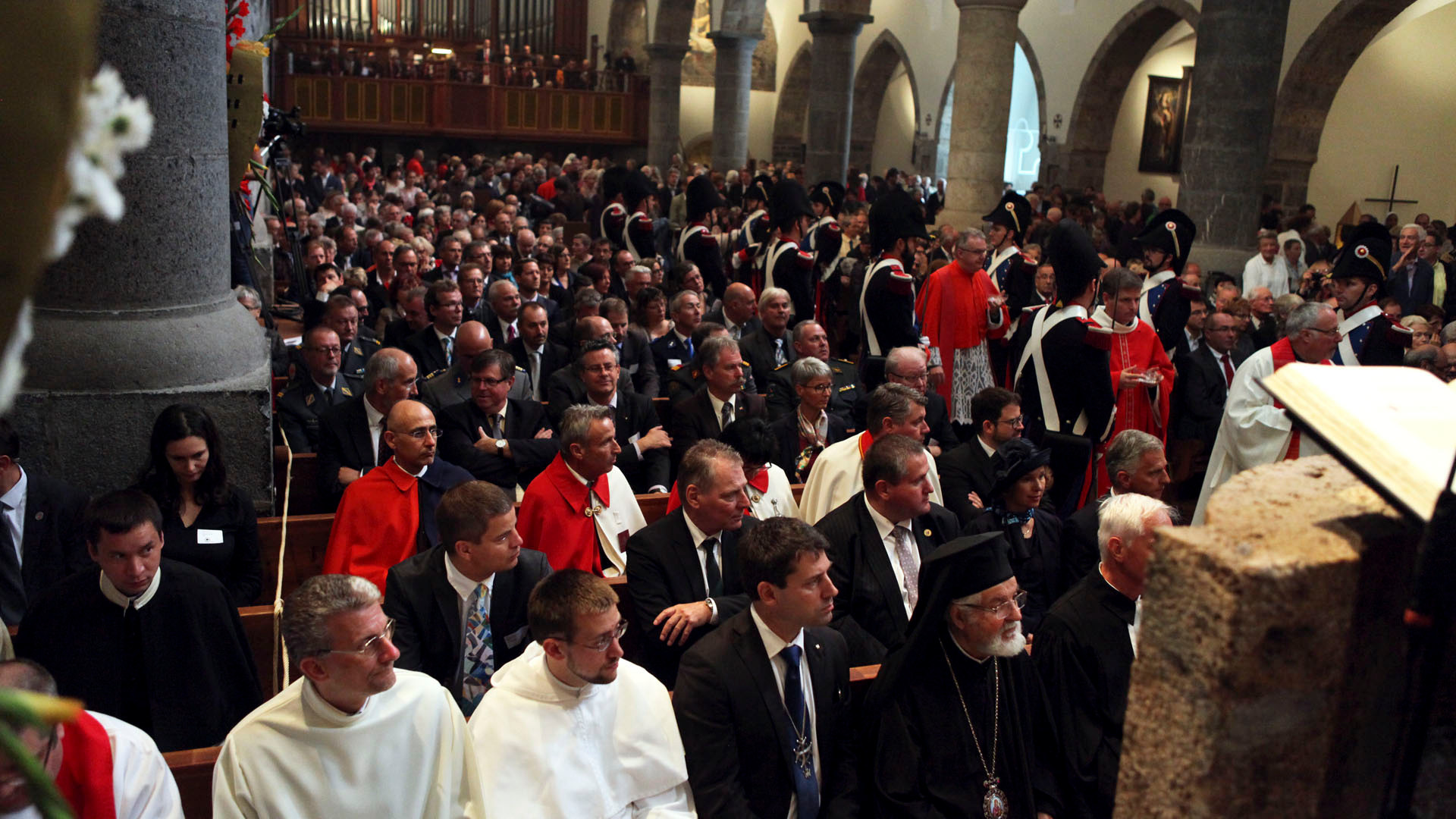 Gottesdienst in der Abtei Saint-Maurice.