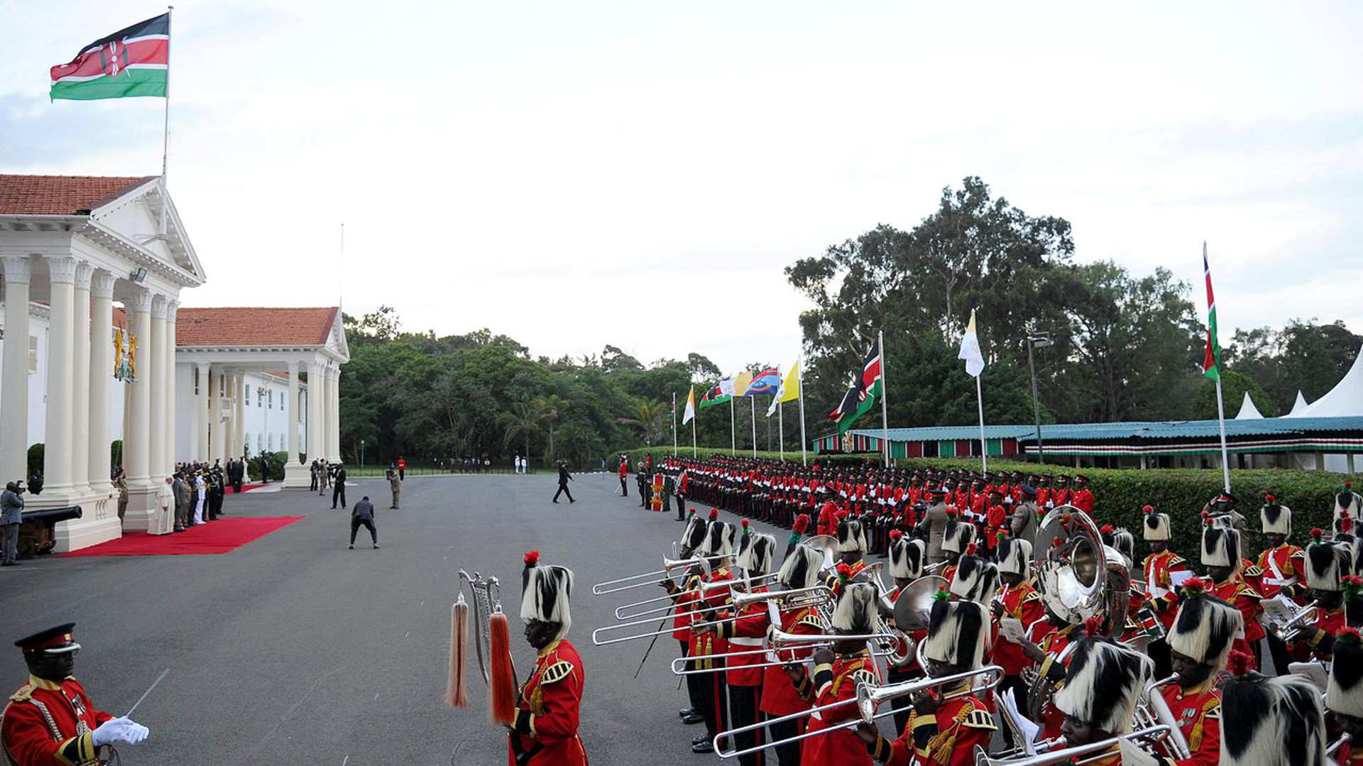 Willkommenszeremonie vor dem State House in Nairobi, Kenia