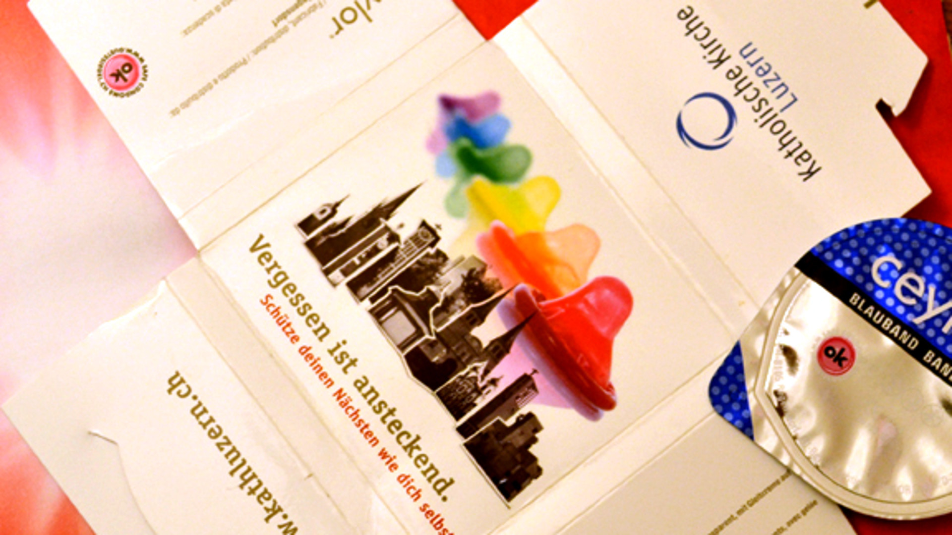Kondom-Aktion "Schütze deinen Nächsten wie dich selbst" von Luzerns katholischer Kirche