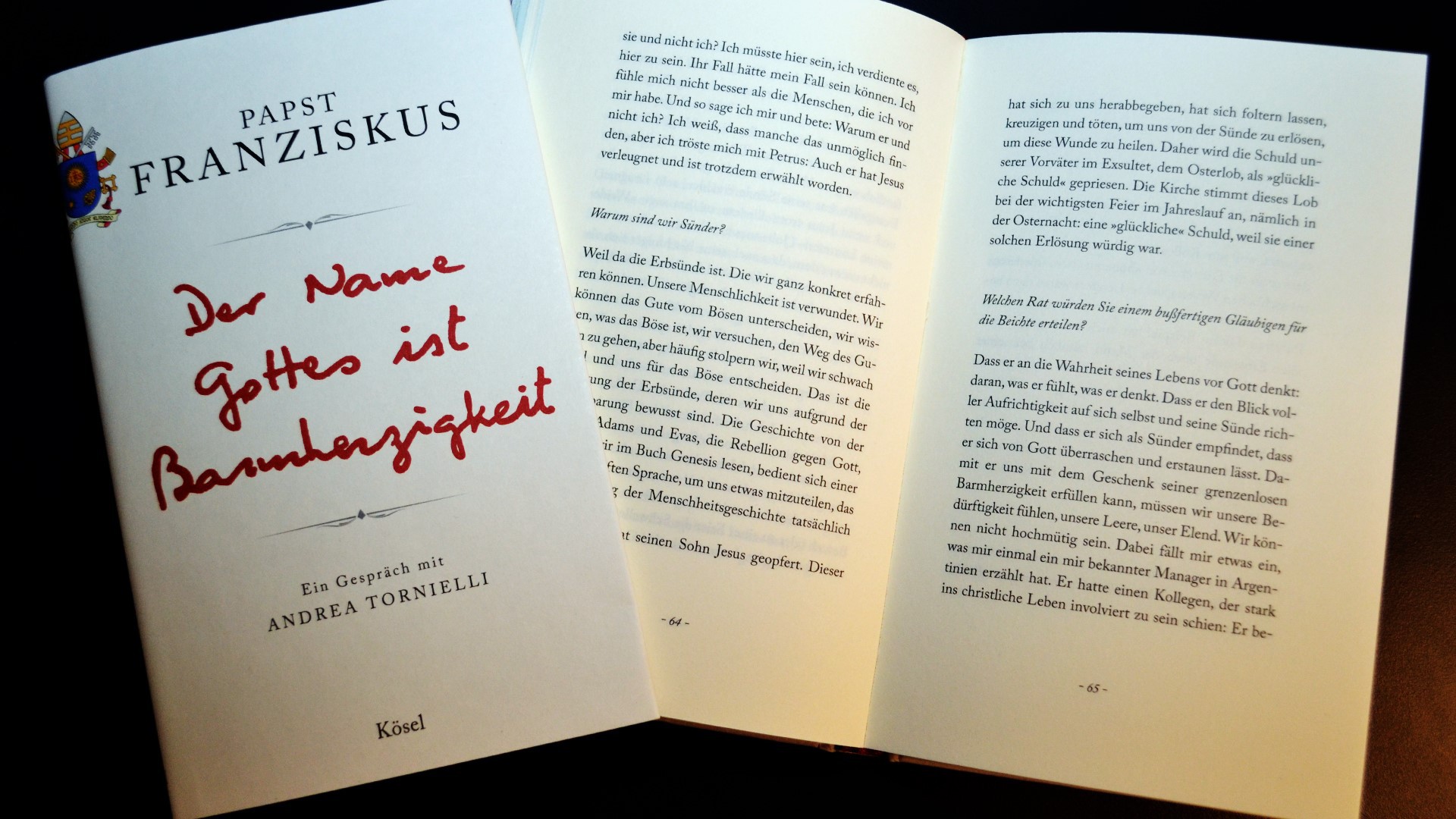 Buch von Papst Franziskus