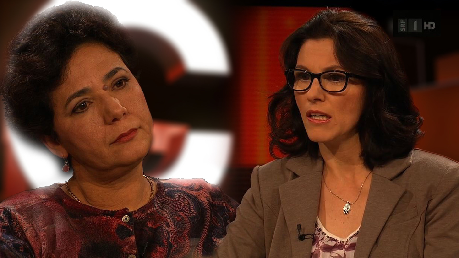 Saïda Keller-Messahli (links) und Amira Hafner-Al Jabaji im Club von Fernsehen SRF