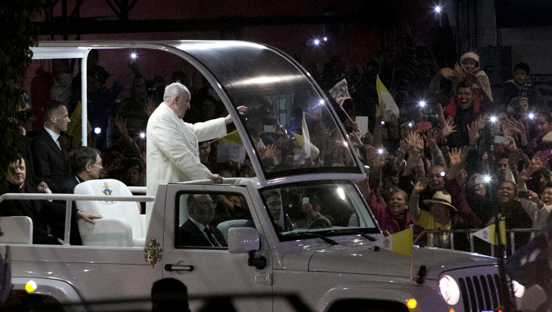 Papst Franziskus nach seiner Ankunft in Mexiko-City am 12. Februar 2016.