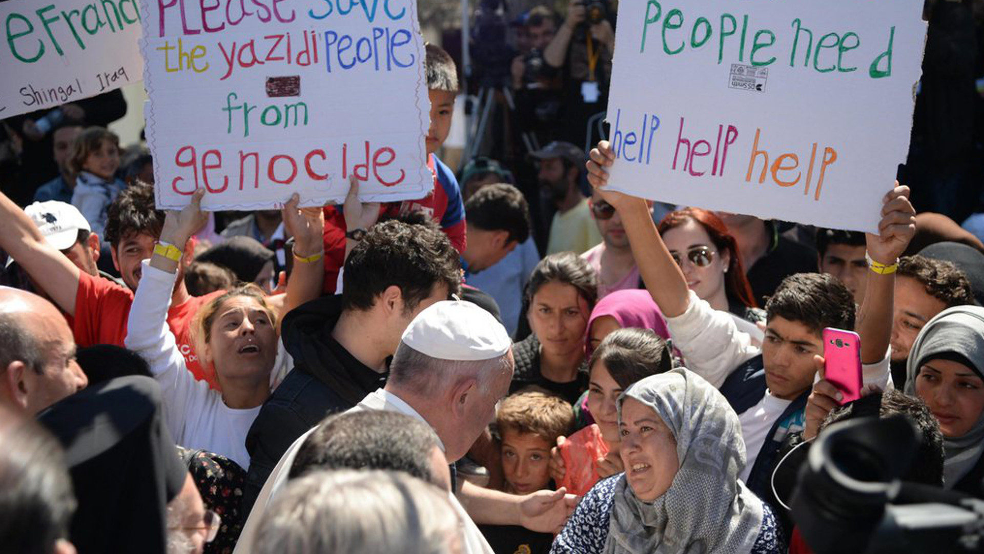 Papst in Flüchtlingslager auf Lesbos