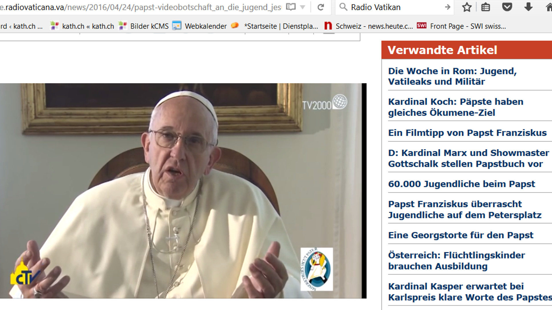 Videobotschaft von Papst Franziskus