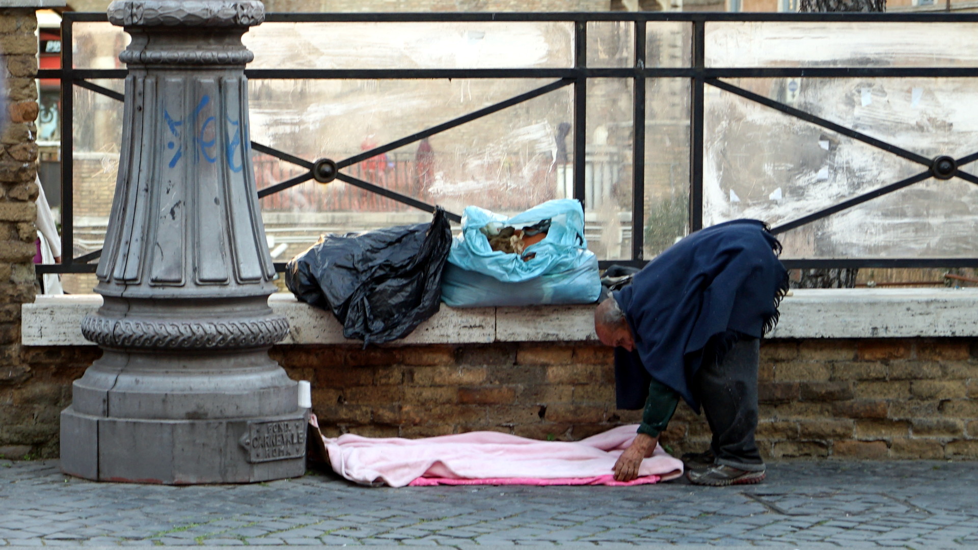 Obdachloser in Rom.
