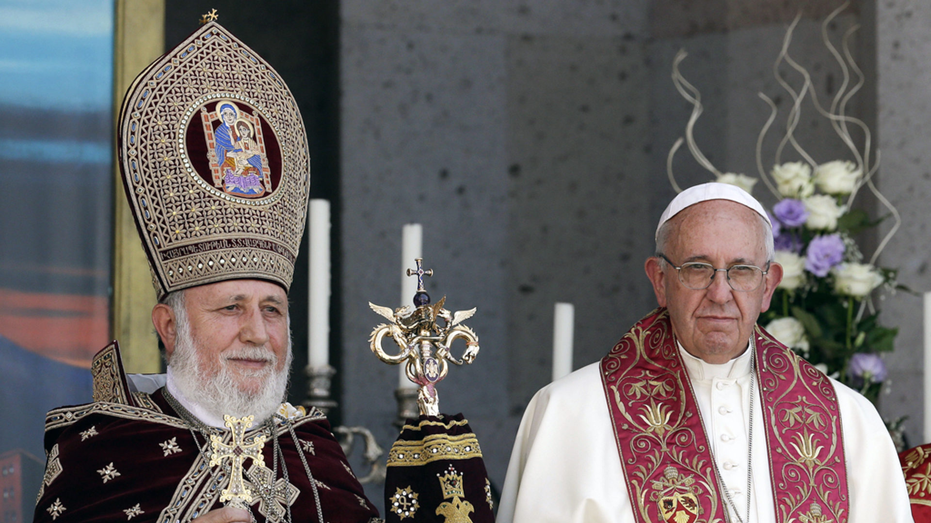 Armenienreise des Papstes 2016. Hier zusammen mit Katholikos Karekin II.