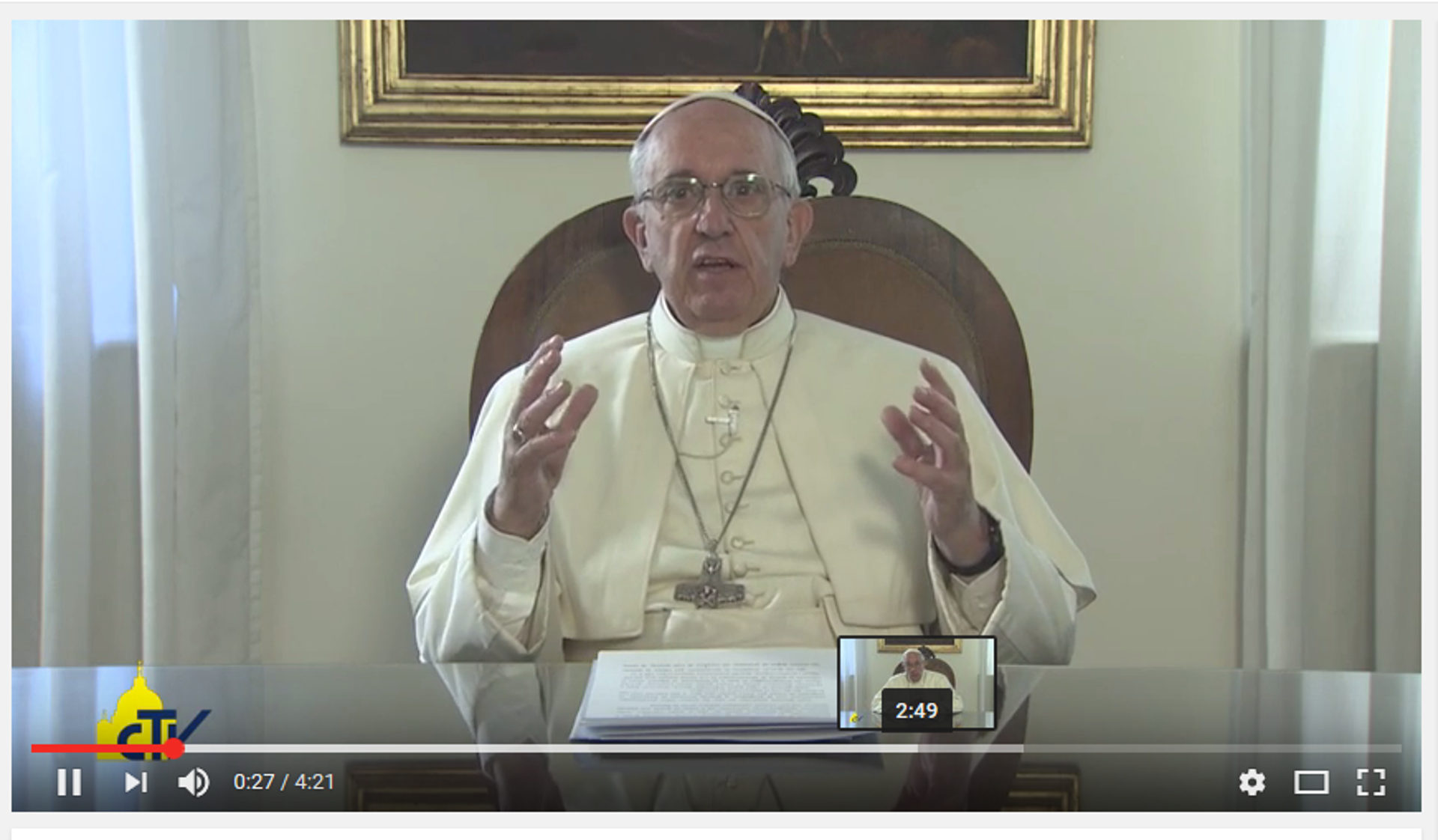 Papst Franziskus spricht zum Weltjugendtag 2016.