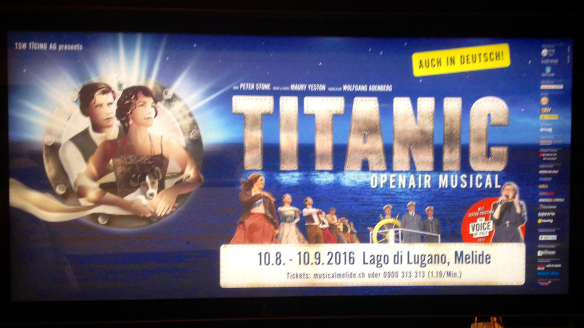 Die Titanic auf dem Musical-Plakat
