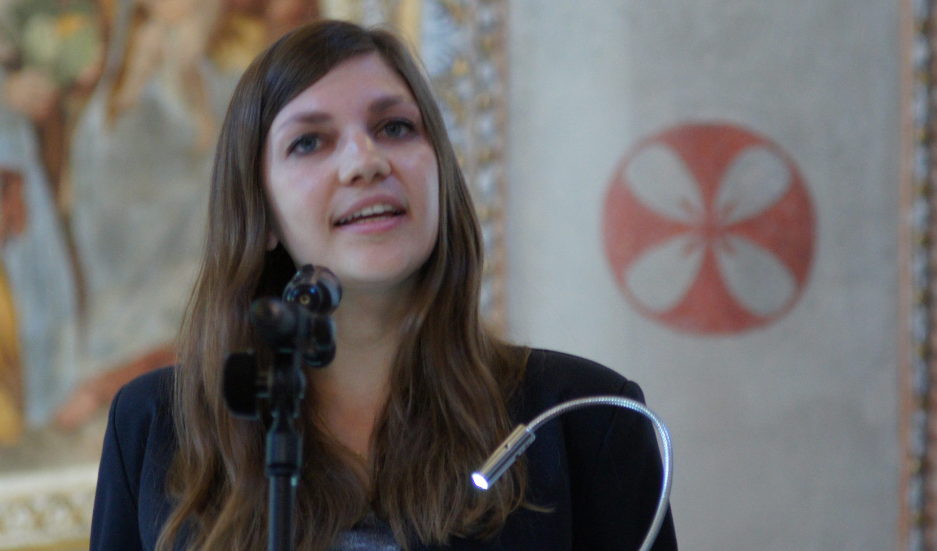 Jacqueline Straub predigt anlässlich des Filmfestivals in Locarno.
