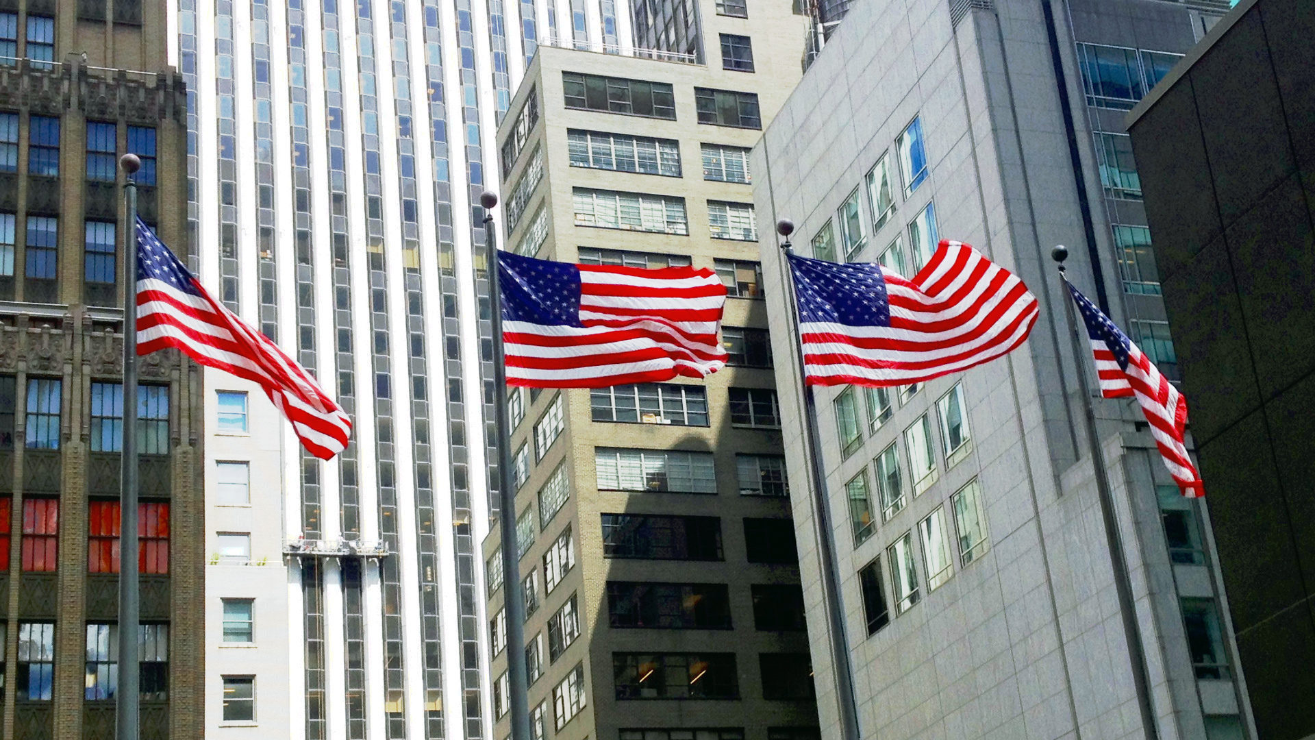 US-Flaggen in Manhatten