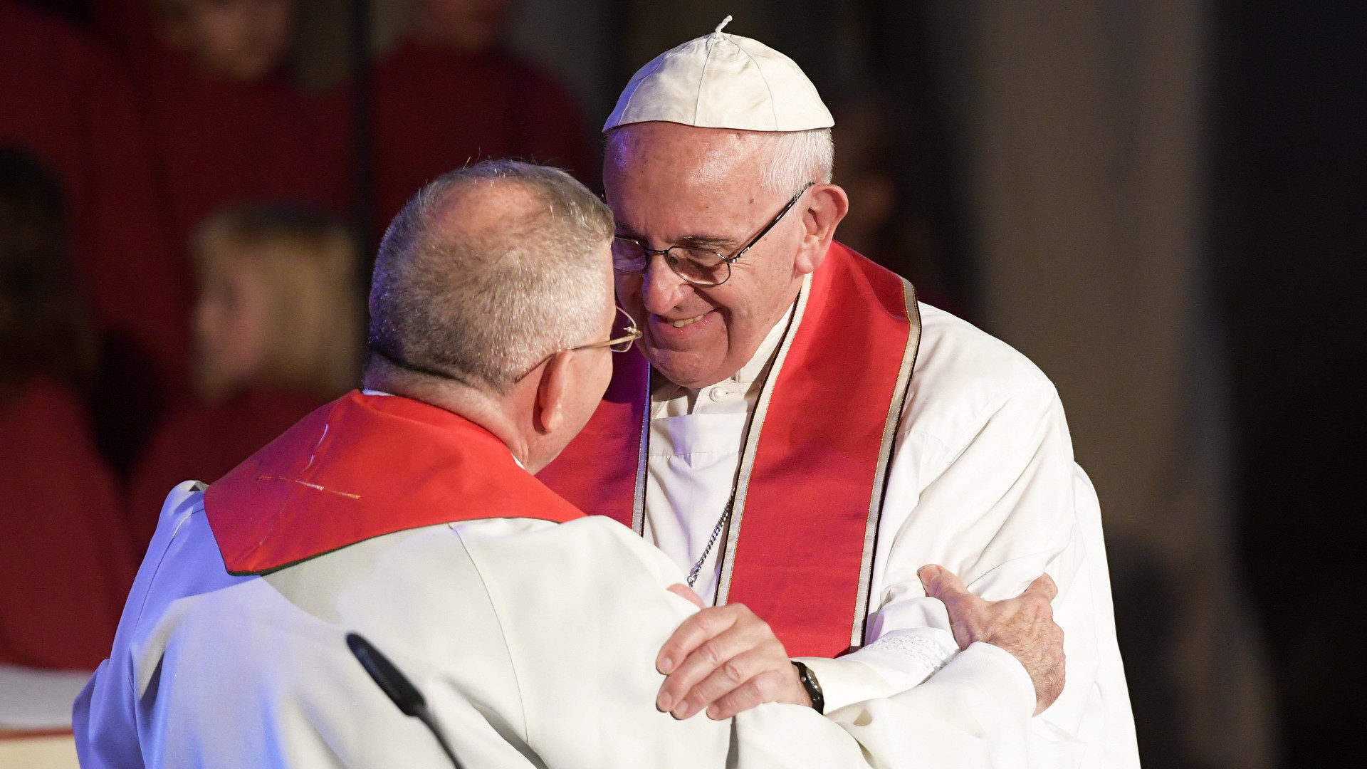 Papst Franziskus und Munib Younan, Präsident des Lutherischen Weltbunds.