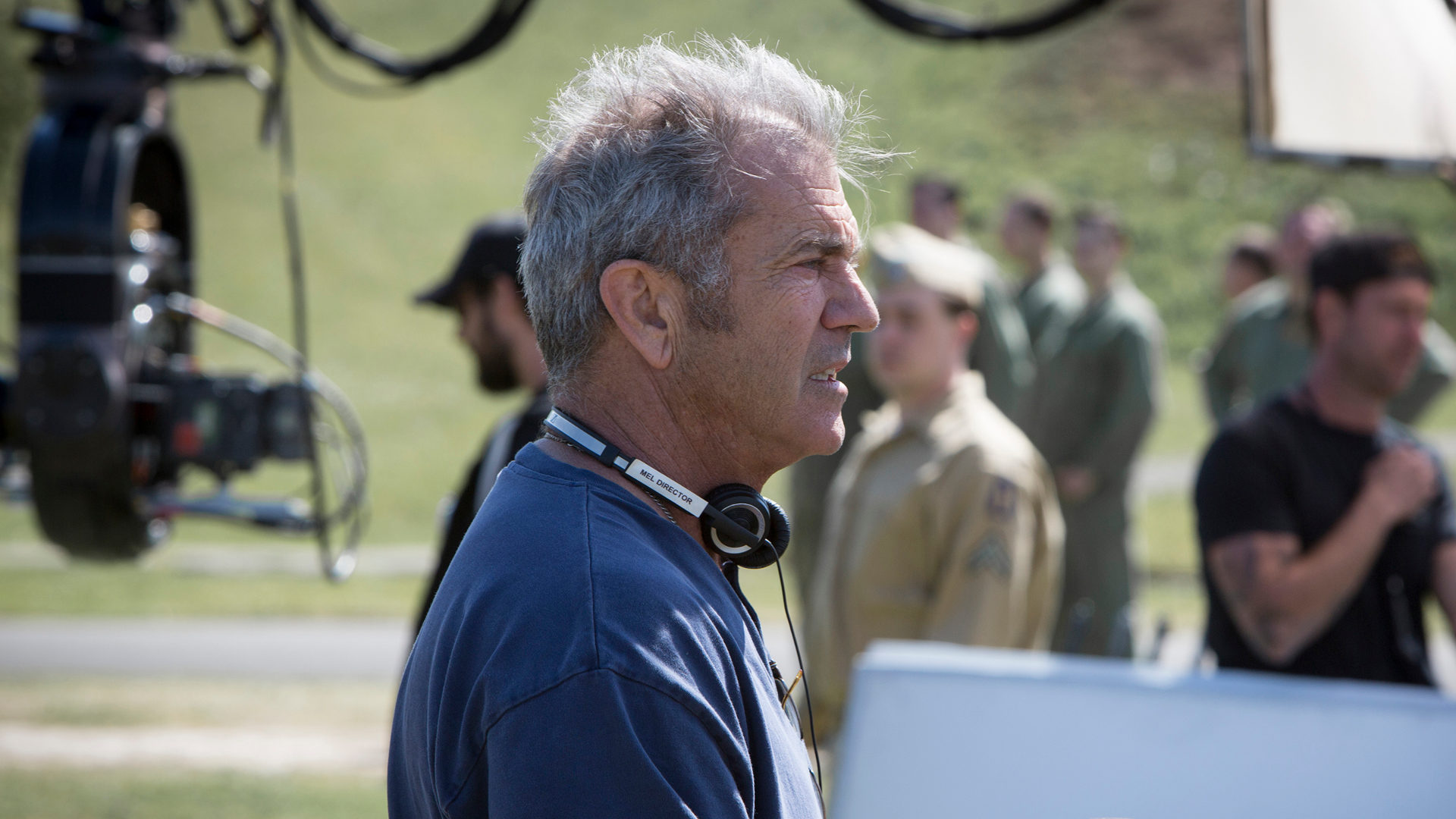 Mel Gibson bei Dreharbeiten zu "Hacksaw Ridge", 2016