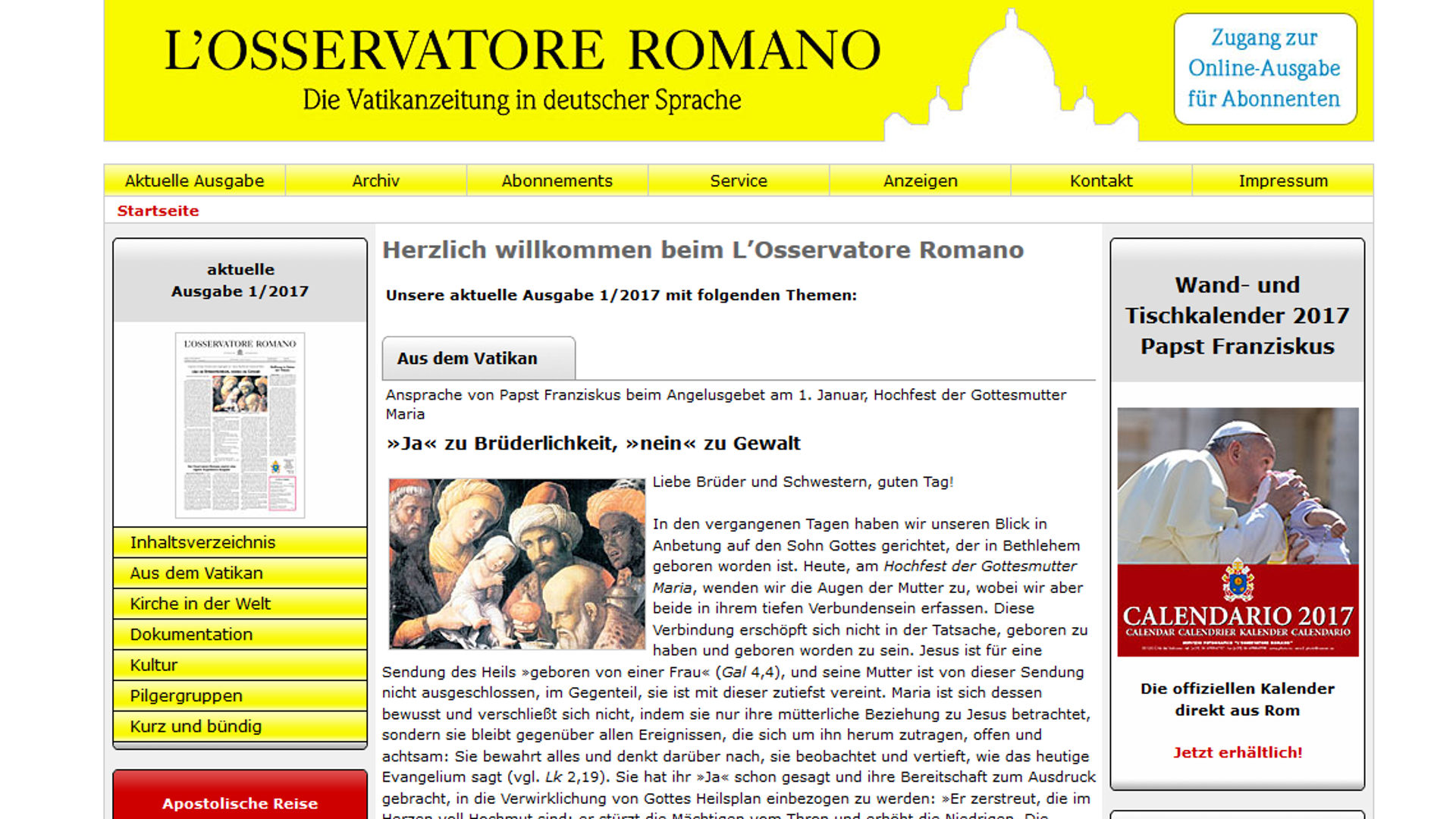 Vatikanzeitung "Osservatore Romano"
