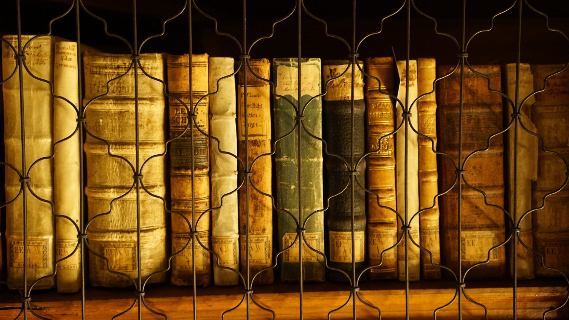 Alte Bücher in der Stiftsbibliothek St. Gallen.