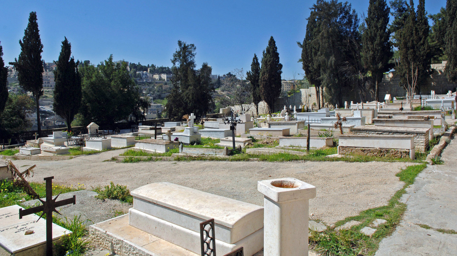 Katholischer Friedhof auf dem Zionsberg in Jerusalem