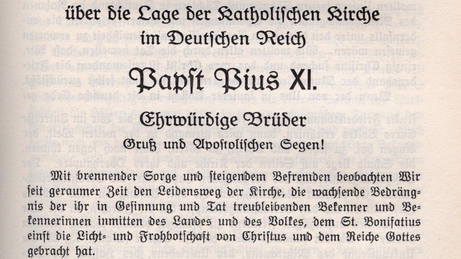 Pius XI., Enzyklika Mit brennender Sorge