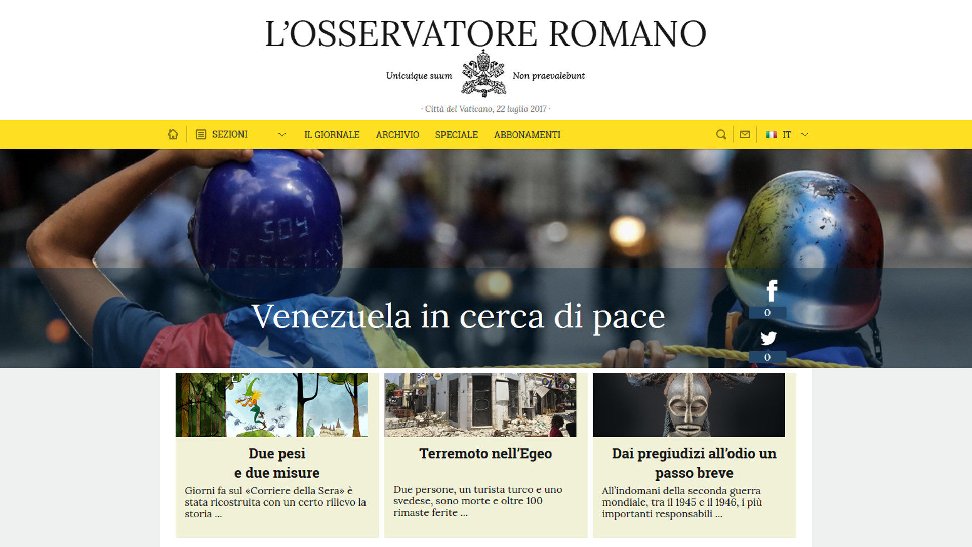 "Osservatore romano" online