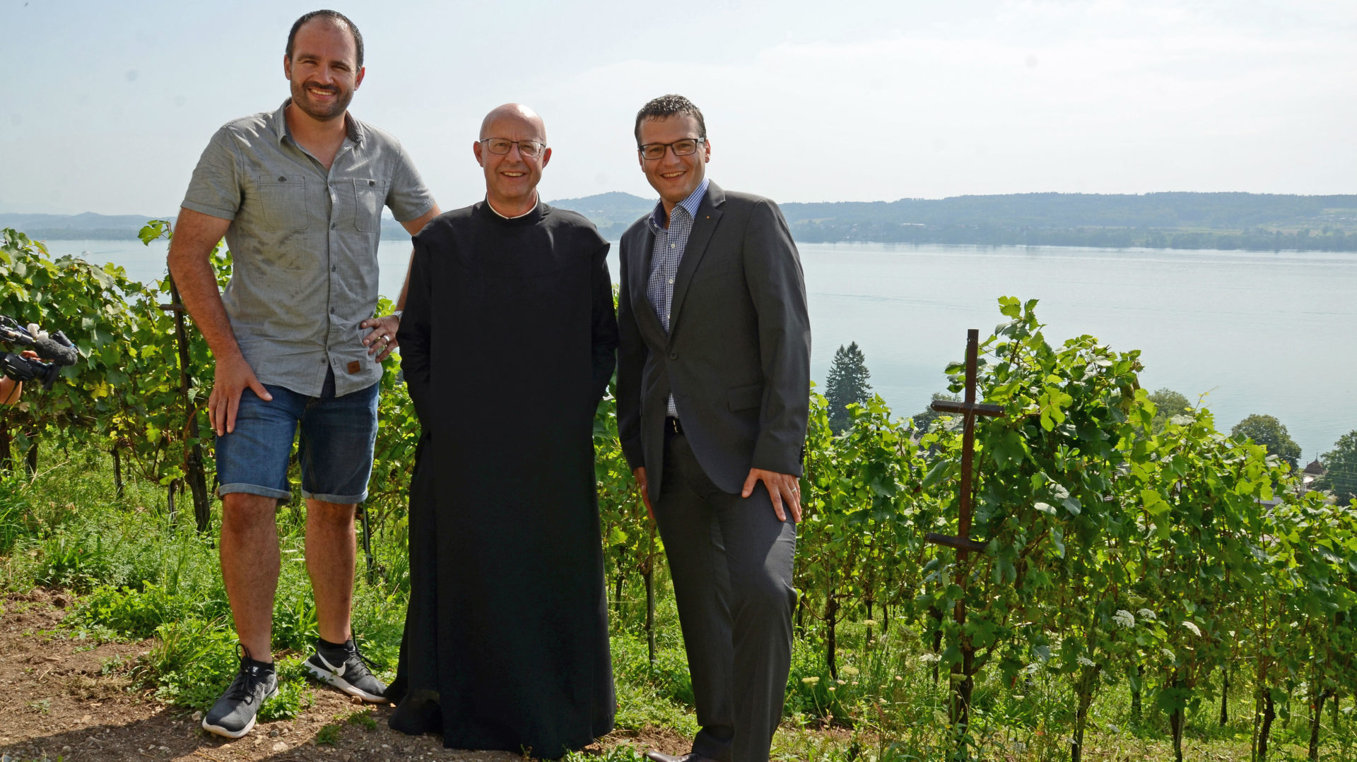 Beat Burkhardt, Pater Patrick Ledergerber, Daniel Amstutz (von links)