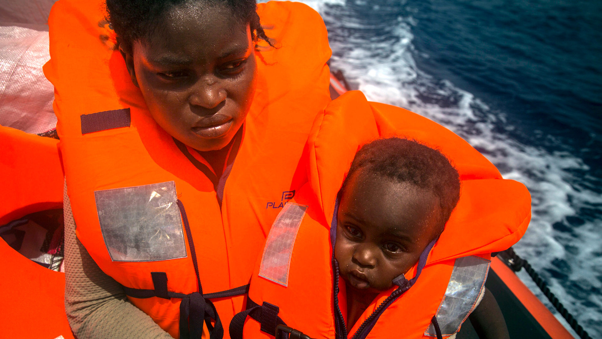 Nigerianische Migranten vor der Küste Lybiens