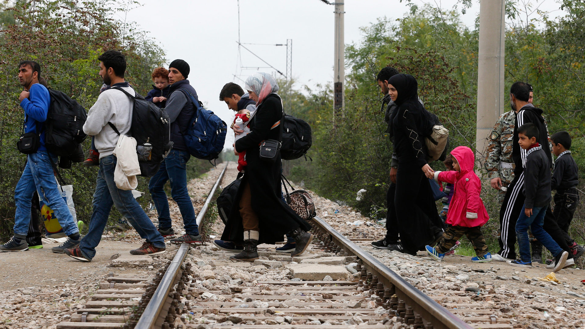 Flüchtlinge auf der Balkanroute in einer Aufnahme von 2015