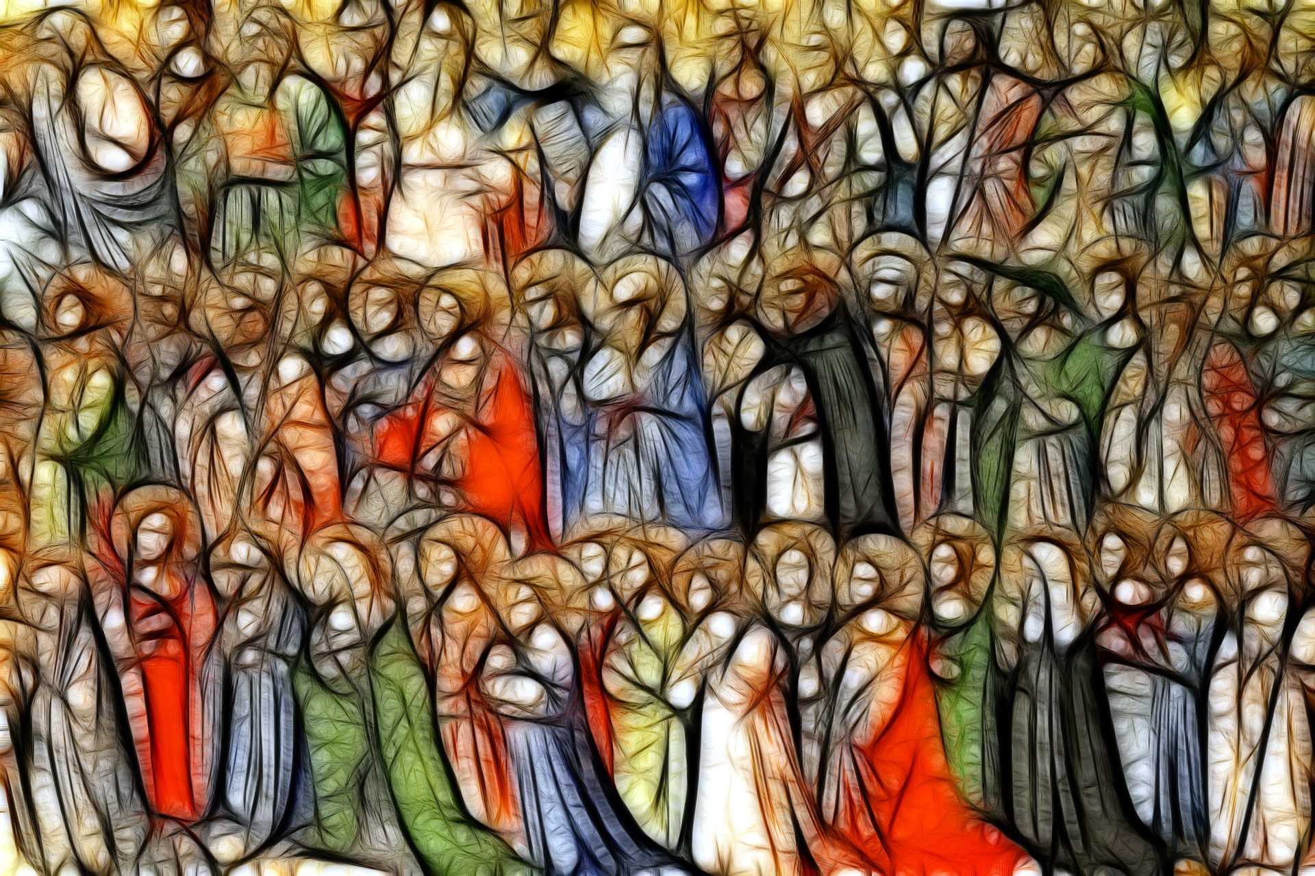 Glasfenster mit der Darstellung von Allerheiligen.