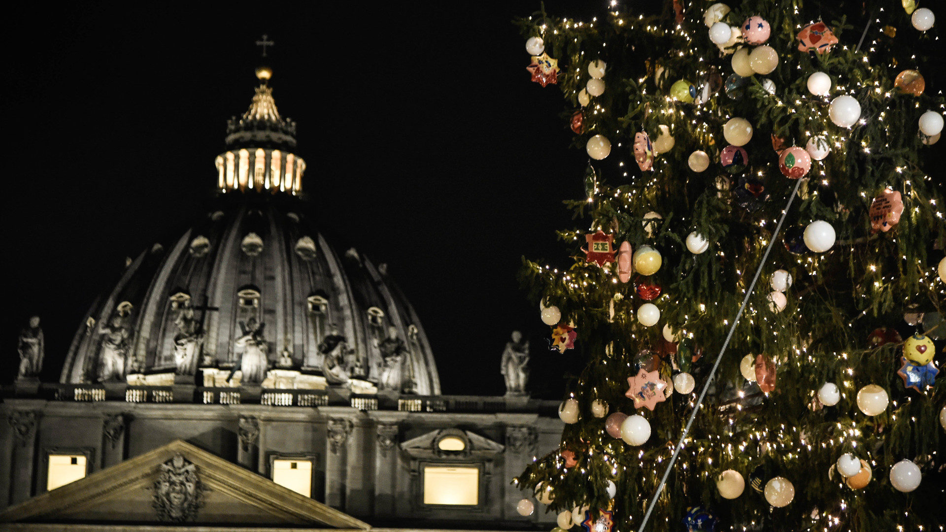 Weihnachtsbaum vor dem Petersdom | © KNA