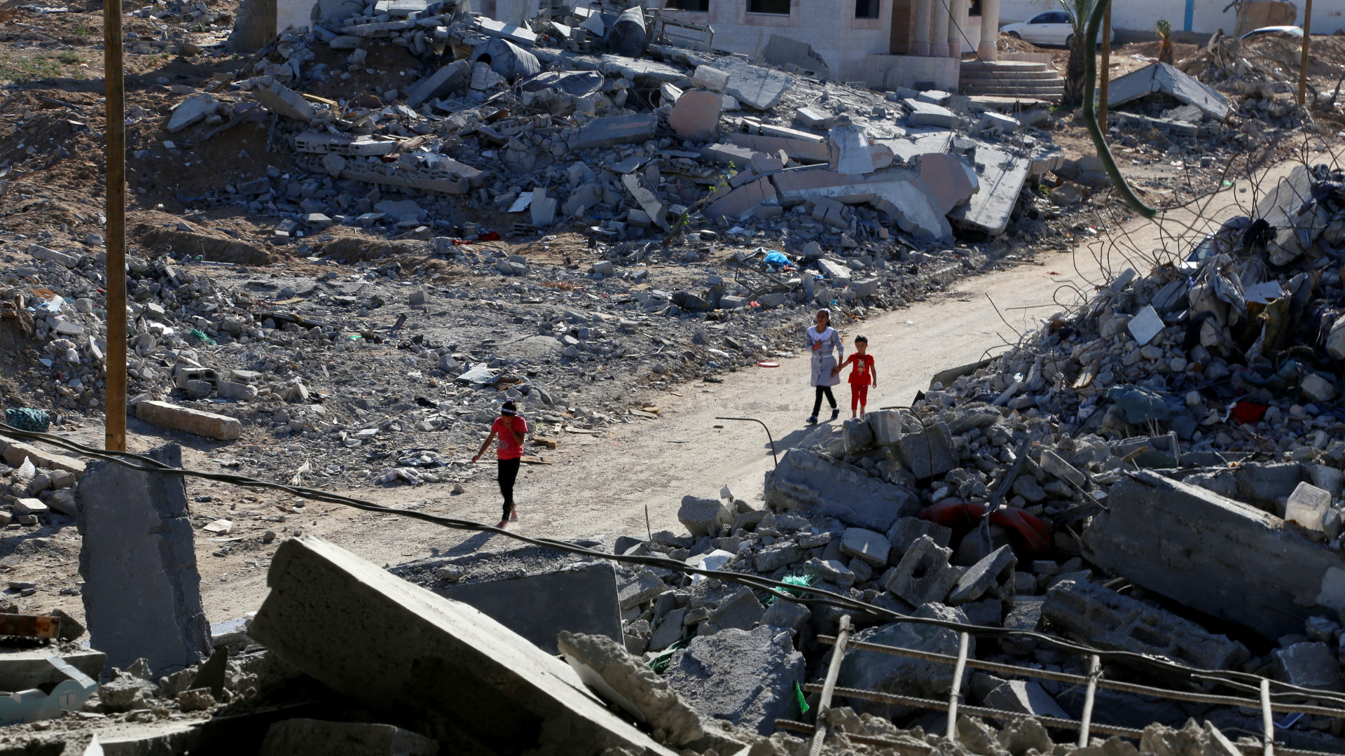 Zerstörte Häuser im Gaza-Streifen, Aufnahme von 2014