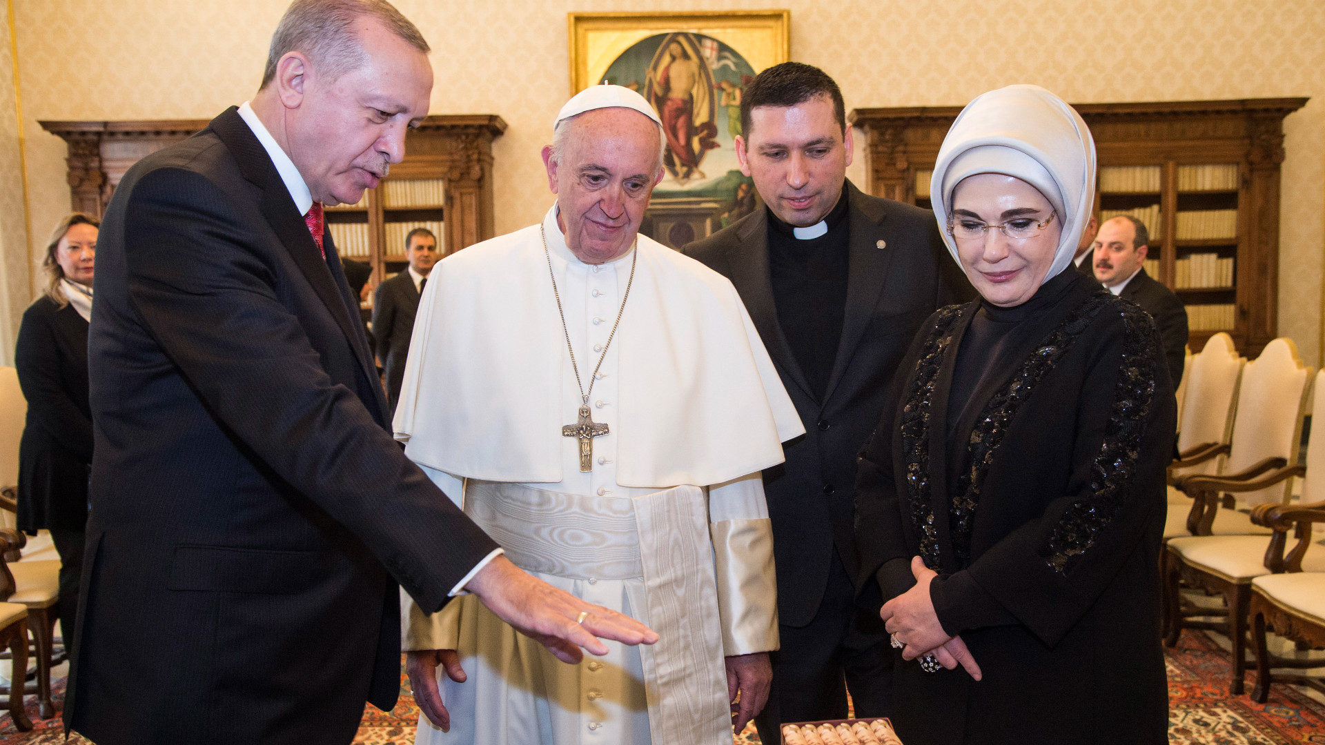 Recep Tayyip Erdogan, bei Papst Franziskus 2018