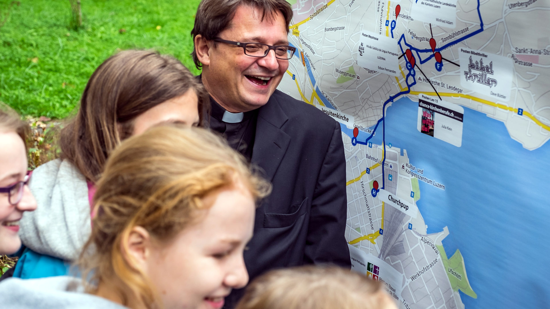 Bischof Felix Gmür 2015 am Bistumsjugendtreffen in Luzern