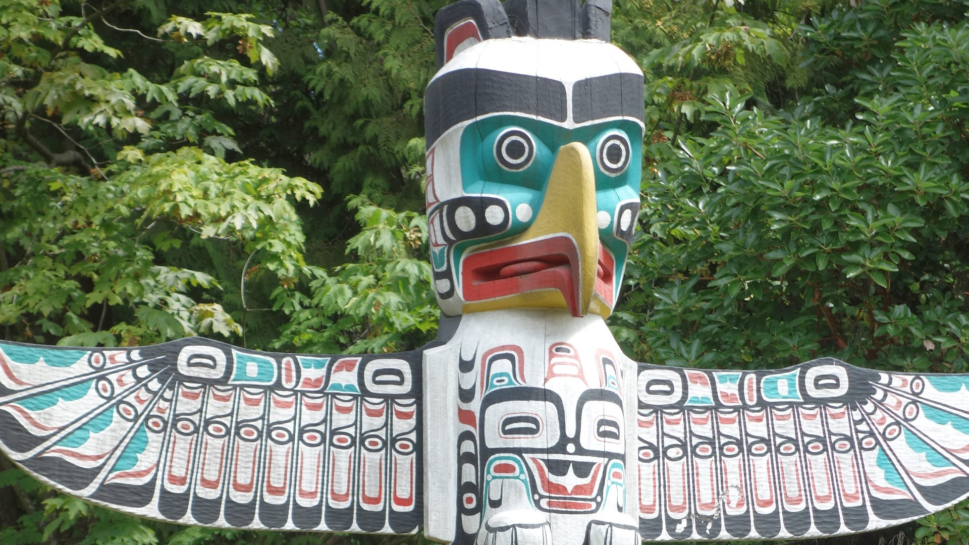 Indianisches Totem in Kanada