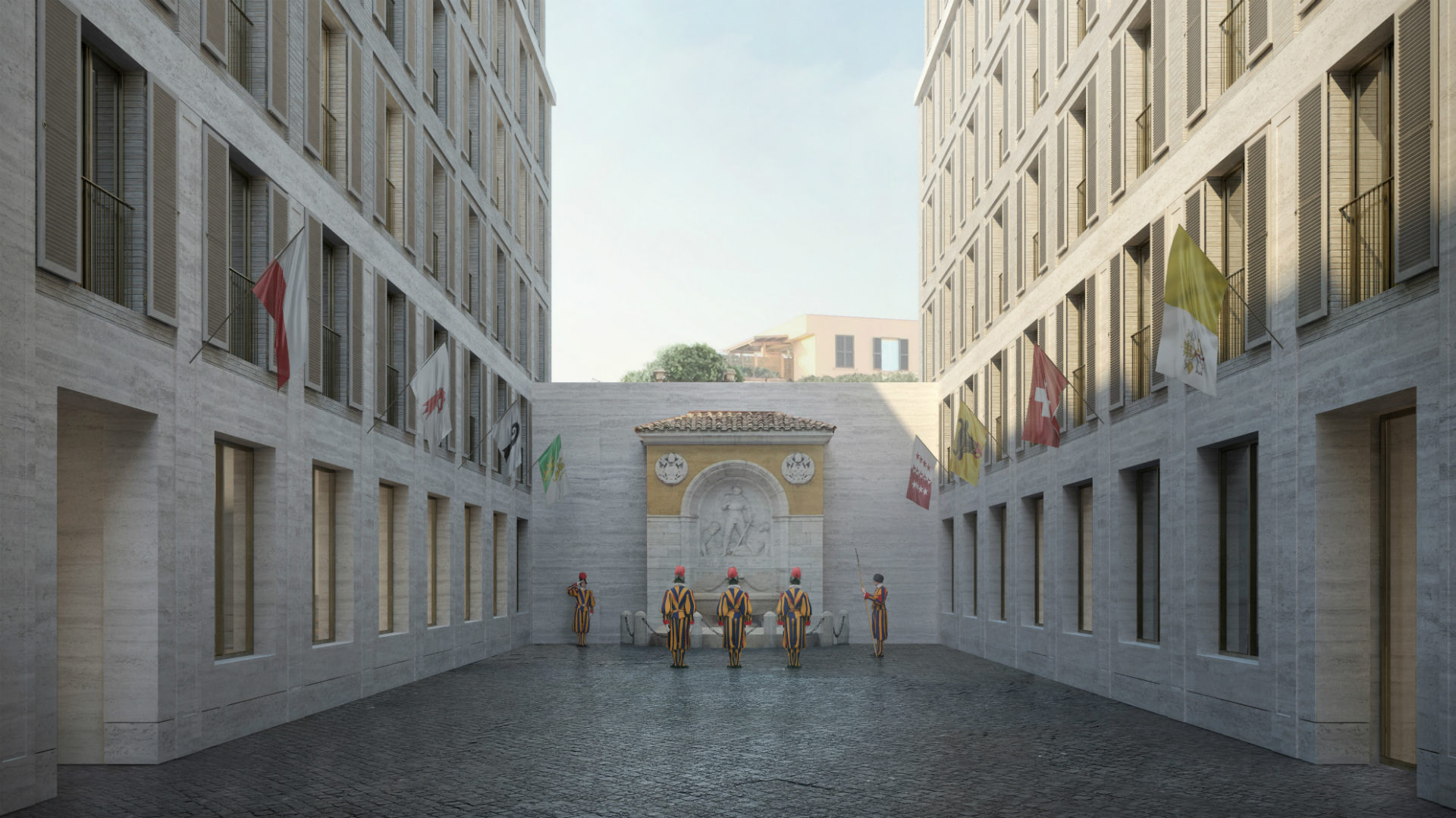 So könnte der Innenhof der neuen Kaserne aussehen.
