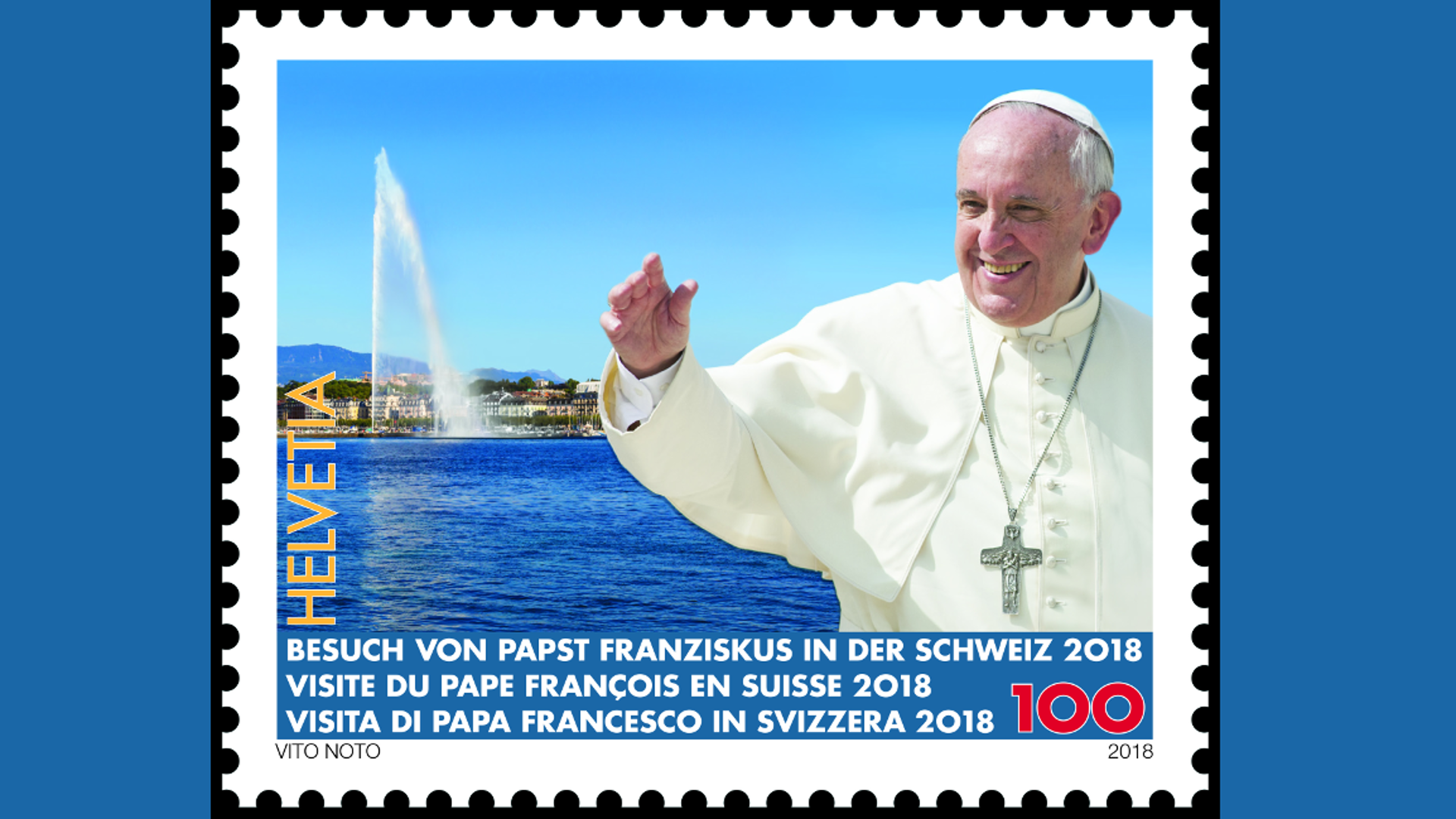 Sondermarke zum Papstbesuch in Genf