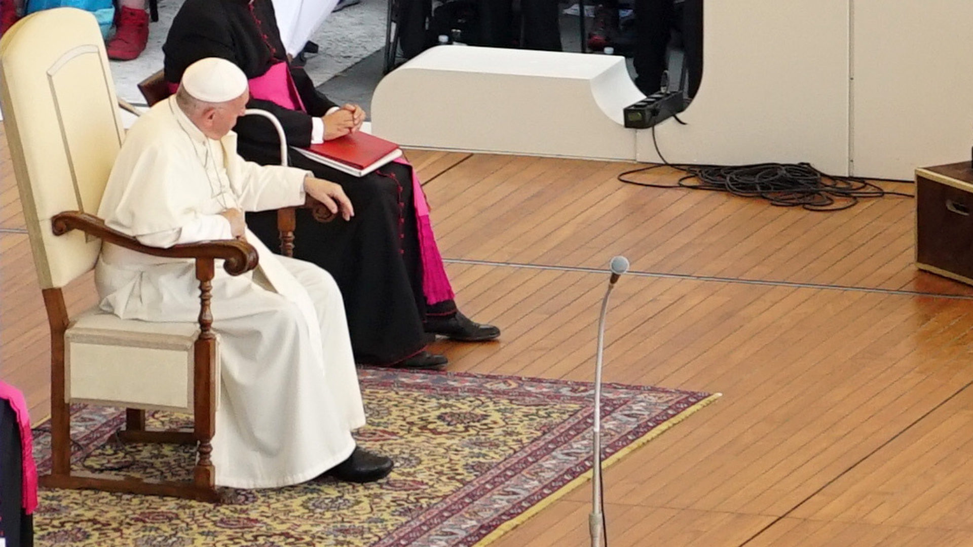 Papst Franziskus während der Audienz