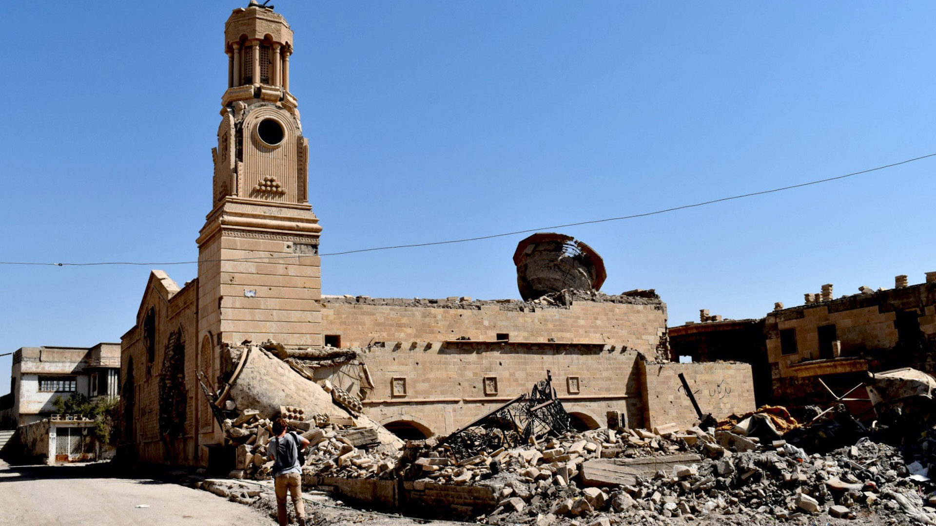Eine zerstörte Kirche in Mossul.