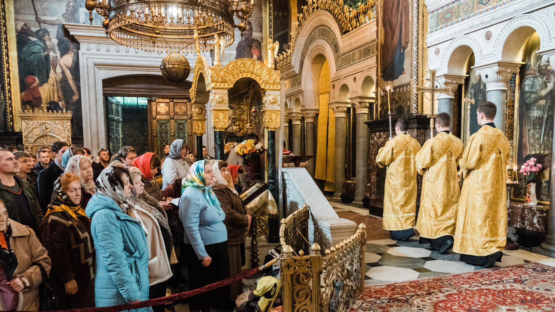 Ukrainisch-orthodoxer Gottesdienst in der Kathedrale Wladimir in Kiew.