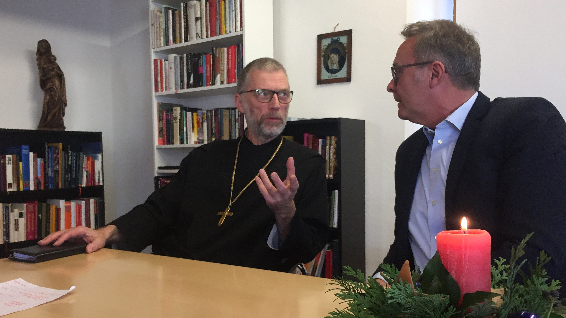 Peter von Sury, Abt von Mariastein, und Mariano Tschuor