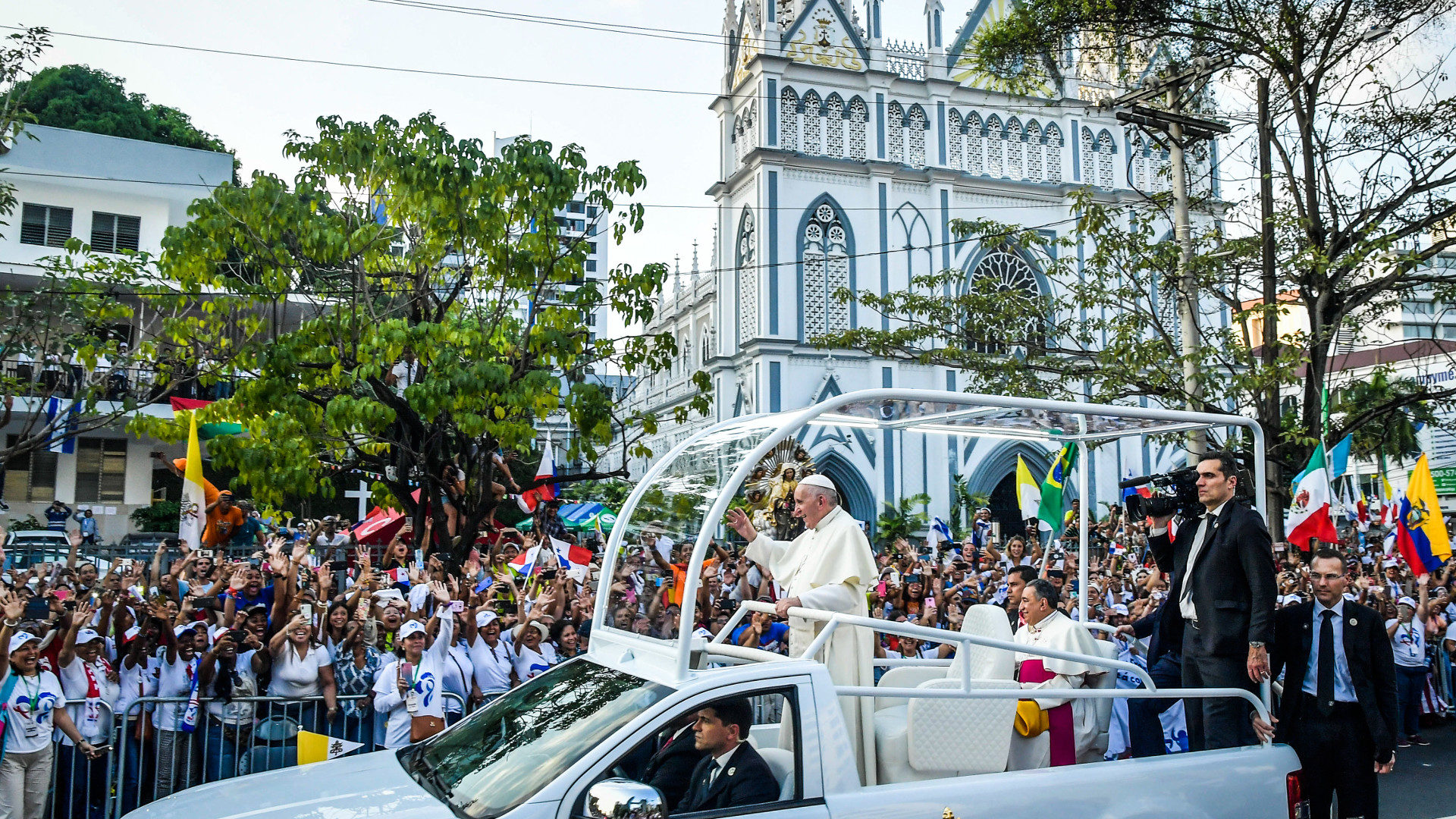 Papst Franziskus bei seiner Ankunft auf dem Weltjugendtag in Panama.