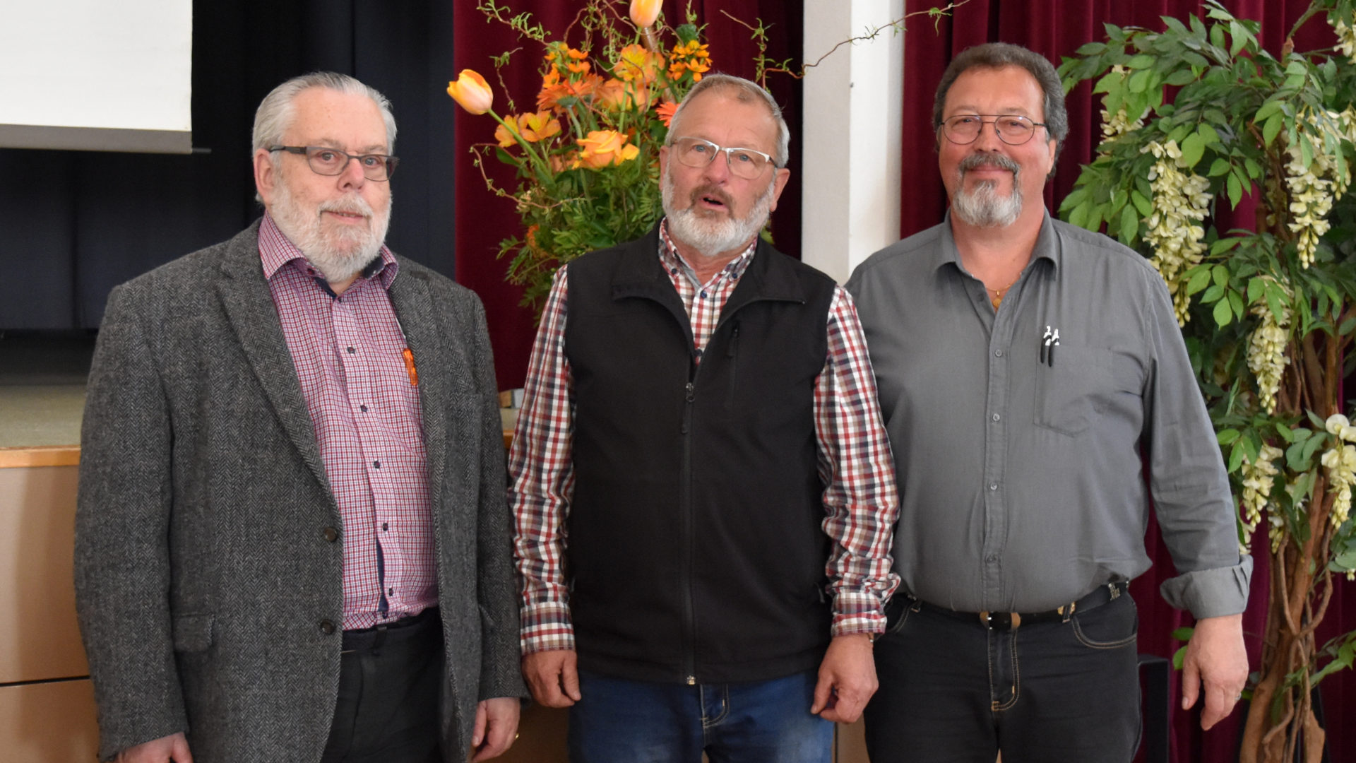 Der Vorstand der KAB Schweiz an der GV 2019 (v.li.: Armin Hürner, Hans Gisler und Werner Schwarzer)