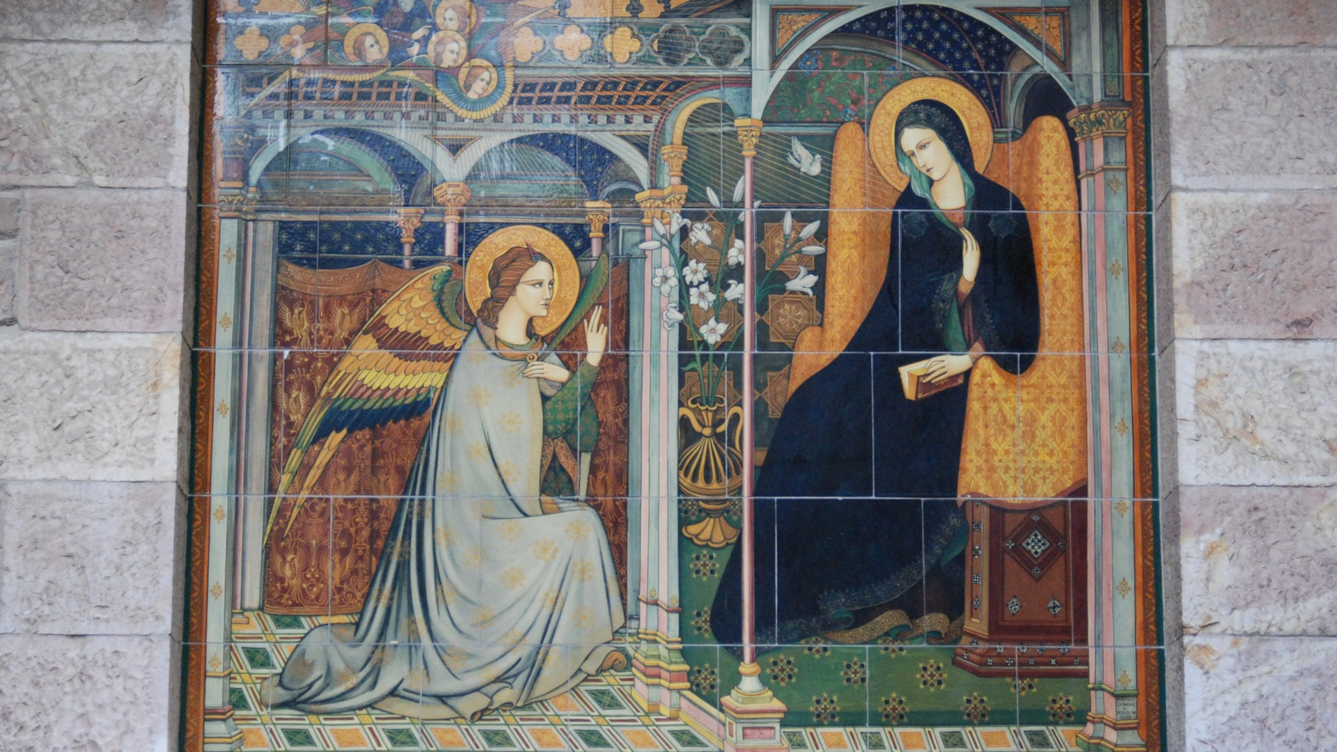 Mariä Verkündigung, Mauerbild in Assisi