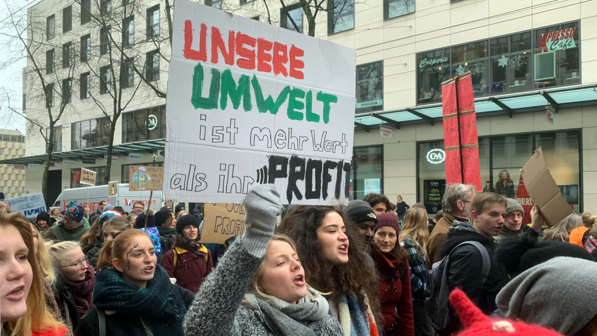 Klimakundgebung in Freiburg, Frühling 2019