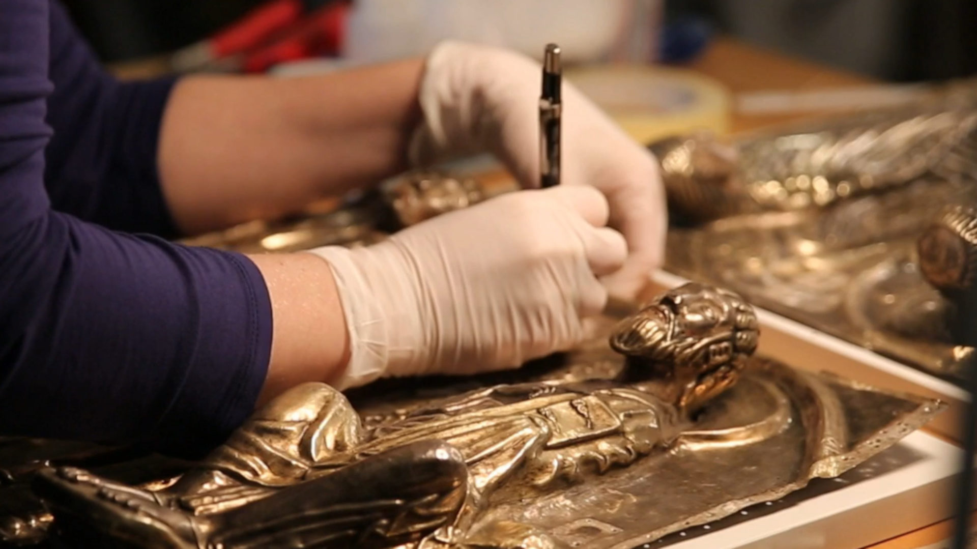 Arbeit am grossen Reliquienschrein von Saint-Maurice